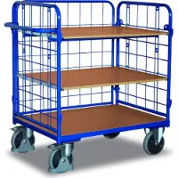 Cordes Paket-Dreiwandwagen mit 3 Böden 500 kg Traglast Typ M + EasySTOP