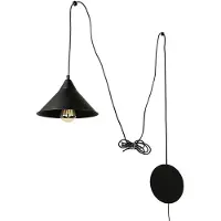 Licht-Erlebnisse Schwarze Hängelampe mit Stecker Modern Design 4,9m E27 flexibel FLEXIO Esstisch Bett Wohnzimmerlampe