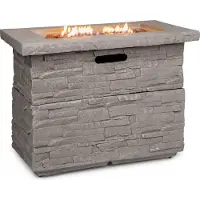 Blumfeldt Anafi Gas-Feuerstelle, Heizstrahler Gas mit 40.000BTU/13kW, Feuerstelle mit Abdeckung, Edelstahlbrenner, Heizstrahler & Feuerstellen, beige