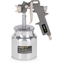 Powerplus Druckluft Hochdruck-Spraypistole Spritzpistole Lackierpistole+750 ml Becher powerplus - Saugbecherpistole - 750 ml