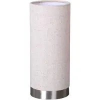 LINDBY Tischlampe Ronja , dimmbar, creme / amber, für Schlafzimmer, Textil / Stoff / Seide, Modern, Tischlampe