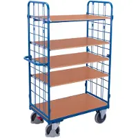 Cordes Paketwagen hoch mit 2 Gitterwänden + 5 Böden 500 kg Traglast Typ M + EasySTOP