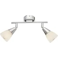 Etc-shop Deckenleuchte, Metall, Chrom, Glas, Opal, Spots beweglich