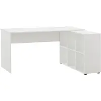 MÖBELPARTNER Eckschreibtisch Jaguar | HxBxT 73,6x150x121,6cm | 6 Fächern | Weiß