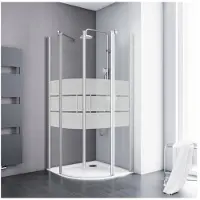Schulte Runddusche mit Drehtür Alexa Style 2.0 ExpressPlus 90 x 90 x 192 cm Profil aluminium Glasdekor Depoli Light
