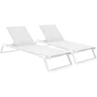 CLP 2er Set Sonnenliege Tropic. Elegante Liegen für Garten, Terrasse & Pool weiß