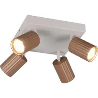 TRIO Lighting Deckenstrahler Soka, braun/grau, Länge 20 cm, Metall, 4-flg. dimmbar, braun / rost, für Wohn- / Esszimmer, Metall, Modern, Strahler