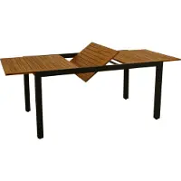 Degamo Gartentisch Ausziehtisch Esstisch MILOS 150/200x90cm, Aluminium anthrazit + Akazie geölt, ausziehbar