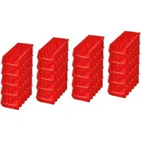Proregal SuperSparSet 20x Sichtlagerbox 2L | HxBxT 7,5x11,6x21,2cm | Polypropylen | Rot