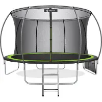 Springos Gartentrampolin mit Innennetz 366 cm / 12 FT Komplettset mit Sprungmatte Schutzabdeckung Leiter