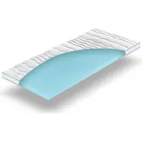 Betten-ABC MaGeTo 2000 Gelschaumtopper mit 5 cm Gesamthöhe 7 cm, waschbarer Bezug, Größe: 90x200