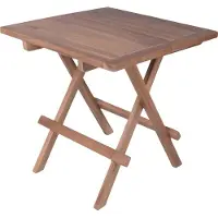 DELUKE Gartentisch NELIA quadratisch - Teak, Teakbraun, 50x50x50cm | Garten Beistelltisch Wetterfest Outdoor Tisch