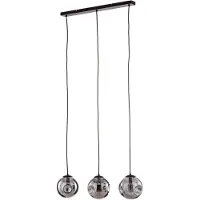 LINDBY Hängeleuchte Valentina, Glas, rauchgrau, rund, 3-flg.