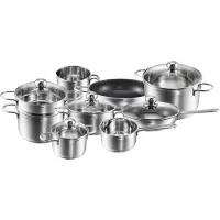 KOPF Topfset Josie aus Edelstahl, Induktion, Literskala, inkl. Glasdeckel, 14-teilig