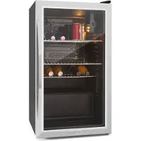 Klarstein Mini Kühlschrank mit Glastür, Mini-Kühlschrank für Zimmer, Getränkekühlschrank Klein mit Verstellbaren Ablagen, Kleiner Kühlschrank 80 Liter, Indoor/Outdoor Kühlschrank Leise