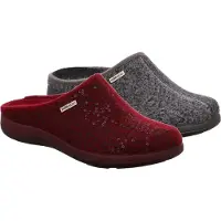 Rohde 6550 Bari Schuhe Damen Hausschuhe Pantoffeln Softfilz Weite G , Größe:37 EU, Farbe:Grau