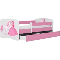 Kocot Kids Kinderbett Babydreams Prinzessin und Pferd 180x80 cm ohne Matratze in rosa
