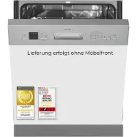 Exquisit Einbau-Geschirrspüler EGSP6312-EB-030E inox | 12 Maßgedecke, 49 dB, 7 Programme, Startzeitvorwahl, Extra-Trocknung