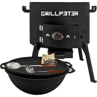 Grillpeter Utschak Nurlan Ø45 cm mit Kazan 18L Grilldeckel aus Gusseisen