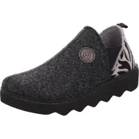 Rohde Damen Hausschuh Plateau Slipper mit Leopard und Zebramuster Foggia-D 6106, Größe:38 EU, Farbe:Grau