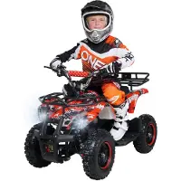 Actionbikes Motors Elektro Kinderquad Torino | 1000 Watt - 36 V - Pocket Quad bis 24 km/h - 3 Stufen - Kinder Elektroquad (Schwarz/Weiß/Rot Polo)