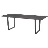 Diamond Garden Oxford Kufentisch HPL Granit dunkel Edelstahl Dunkelgrau 220x100 cm