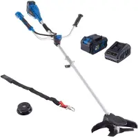 Scheppach Akku Freischneider Rasentrimmer BC-BCH330 - 20V | 330mm Breite Rasentrimmer | 255mm Breite Motorsense | inkl. 4Ah Akku + 2,4A Ladegerät