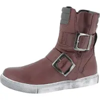Andrea conti Damen Stiefelette Leder Biker Boot Riemen Schnalle 0346833, Größe:38 EU, Farbe:Rot