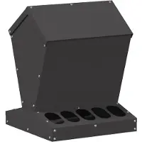 vidaXL Hühnerfütterer Schwarz 30 x 30 x 39 cm Kaltgewalzter Stahl