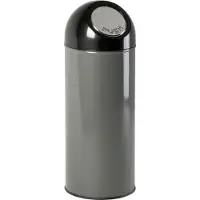 Huismerk Mülleimer mit Schiebedeckel und Inneneimer Metallic Silber 55L