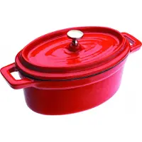 Ibili -Cocotte Minitopf, emailliertes Gusseisen, 15x10x6 cm, 500 ml, rot