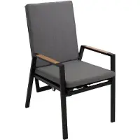 Degamo Gartensessel BILBAO Hochlehner, Alu anthrazit + Holzoptik, stufenlos verstellbar