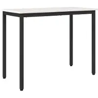 vidaXL Tisch Weiß 100 x 50 x 77 cm Ingenieure Holz und Stahl