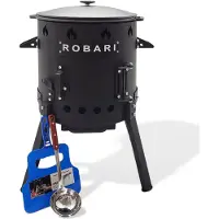 ROBARI Utschak Set mit Kasan 12 L Deckel aus Gusseisen und Zubehör