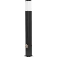 Grafner Wegeleuchte mit 2 Steckdosen, Höhe: 100 cm, Aluminium, E27, schwarz anthrazit, Wegleuchte Weglampe Gartenlampe Gartenleuchte Standlampe