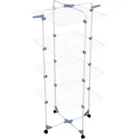 Gimi Modular 4, Wäscheständer, Stahl, Blau, Weiß, 40 m, 25 kg, 4 Regale