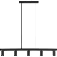 LINDBY Hängelampe Baliko, schwarz, 116 cm, 5-flammig, GU10