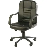 Dmora Bürostuhl Shepparton, Chefsessel mit Armlehnen, Ergonomischer Bürostuhl, Schwarz, 56x59h88/99 cm
