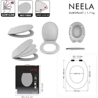 Spirella 10.21304, Verlängert, Harter Toilettensitz, Schwarz, ABS, Duroplast, 371 mm, 455 mm