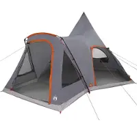 vidaXL Teepee Zelt für 5 Personen 5 Personen Grau und Orange