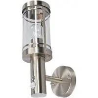 LINDBY Djori Außenwandleuchte w/Sensor Steel - , Djori, dimmbar, Metallisch, für Balkon, Edelstahl, Modern