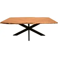 Mr. Deko Baumkantentisch Catania Akazie 200x100 cm mit Cross-Gestell Esstisch aus Vollholz