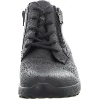 Waldlaufer Stiefelette H-Alina 778807-199-001, Hirschleder, Schwarz, Schnürung u. Reißverschluss, Weite H 37 1/2