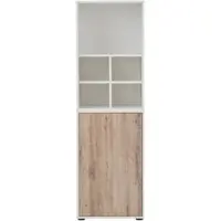 Proregal Möbelpartner Büromöbel Set Pigeon | Aktenregal, Aktenschrank & Regalkreuz | Breite 51cm | Weiß/Eiche von