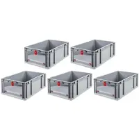 Proregal SparSet 5x Eurobox NextGen Insight Cover HxBxT 22 x 40 x 60 44 Liter Hoch/Rot Eurobehälter Transportbox