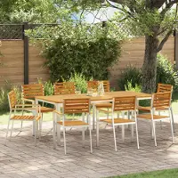 vidaXL Stapelbare Gartenstühle 8 Stück 54.5x56x89 cm Massivholz Akazie, Gartenstühle DesignMöbel Neu
