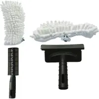 Livington Steam Twister Pro Kit – Großes Aufsatzteil für empfindliche Oberflächen – Inklusive Fensterreiniger – Waschbare Mikrofaser-Pads