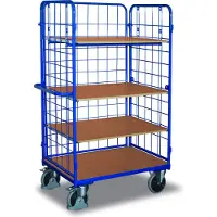 Cordes Paket-Dreiwandwagen hoch mit 4 Böden 400 kg Traglast Typ S + EasySTOP
