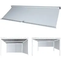 Mendler Seitenwand für Pergola MCW-L41, Pavillon Rollo Ersatzseitenwand, Stoff/Textil 3x3m weiß