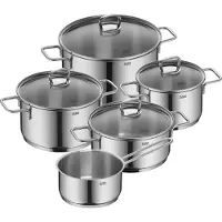 Silit Topf-Set "Alicante", grau (edelstahl), B:30,5cm H:23,5cm L:52,5cm, Töpfe, Topf-Set, Silitherm-Allherdboden, induktionsgeeignet, spülmaschinengeeignet